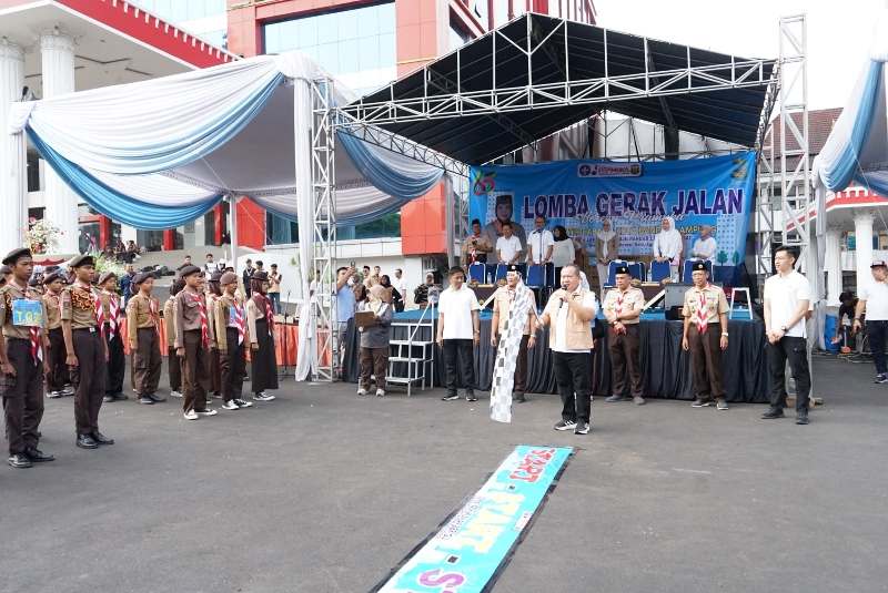 Ribuan Semangat Pramuka Warnai Lomba Gerak Jalan Beregu Bandar Lampung