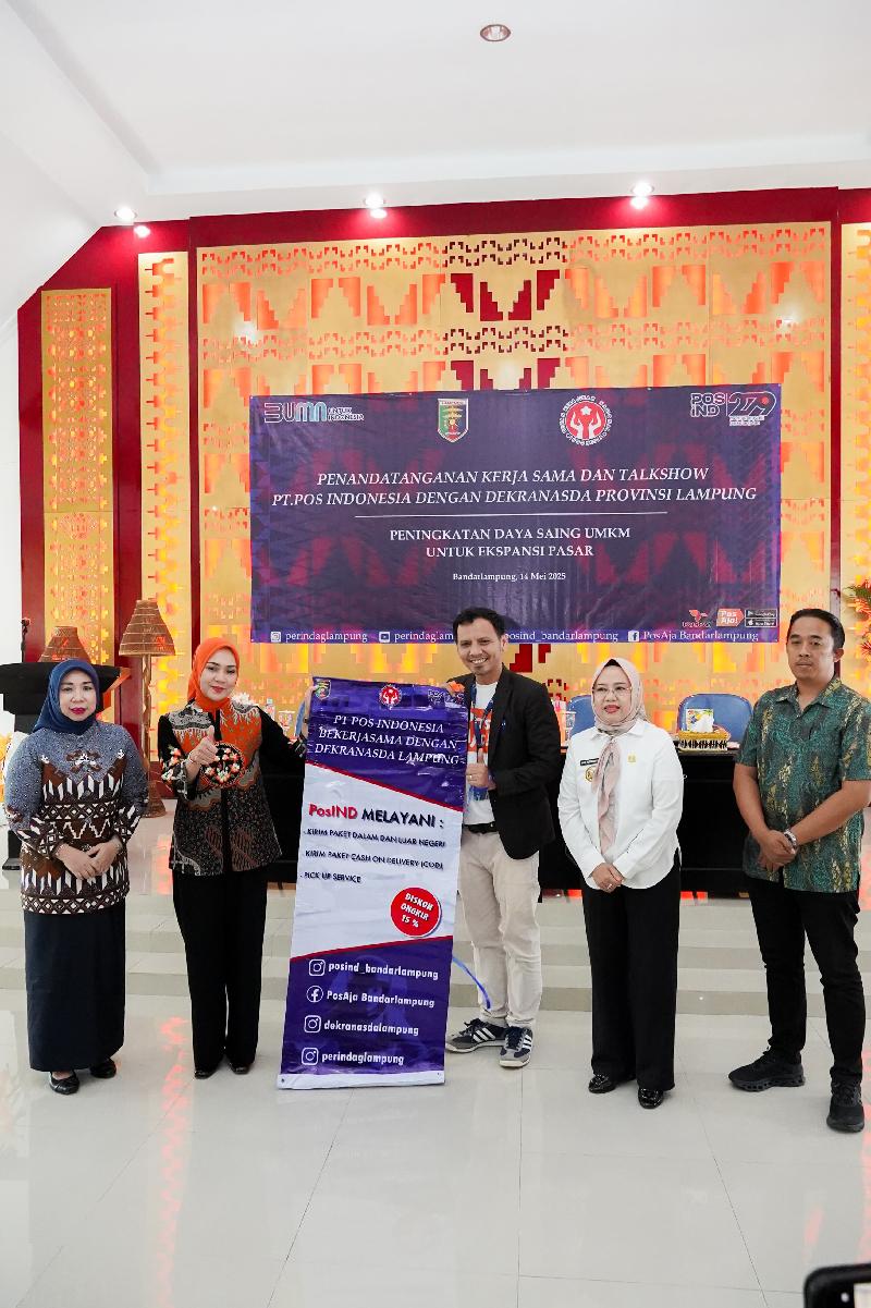 Dekranasda Lampung dan PT Pos Indonesia Jalin Kerja Sama Strategis Dukung UMKM
