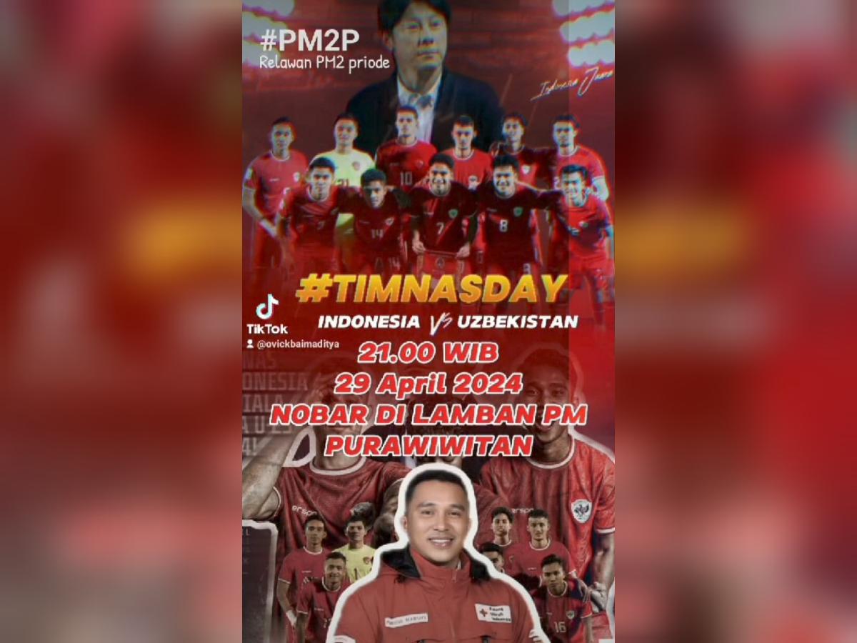 Dukung Timnas U-23, Ketua KONI Lampung Barat Gelar Nobar Semifinal Piala Asia