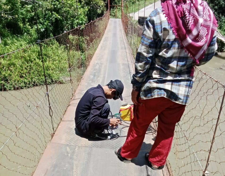 Kerusakan Jembatan Gantung di Sukamulya Selesai Diperbaiki