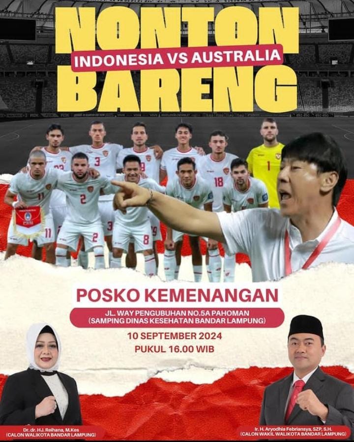 Reihana-Aryodhia Gelar Nobar Indonesia VS Australia 