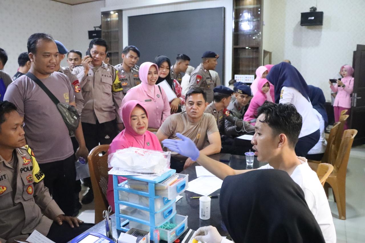 Sambut Hari Bhayangkara Ke-78, Polres Lampung Utara Gelar Donor Darah