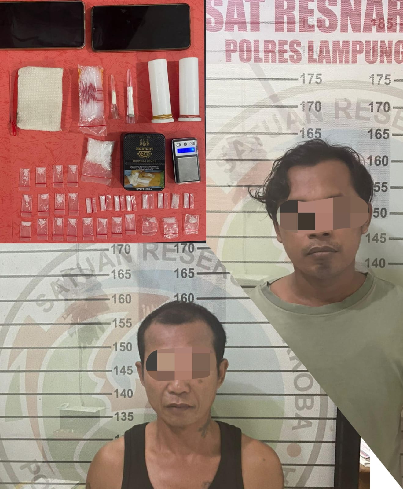 Dua Pria di Lampung Utara Ditangkap, Polisi Amankan 28 Paket Sabu Siap Edar