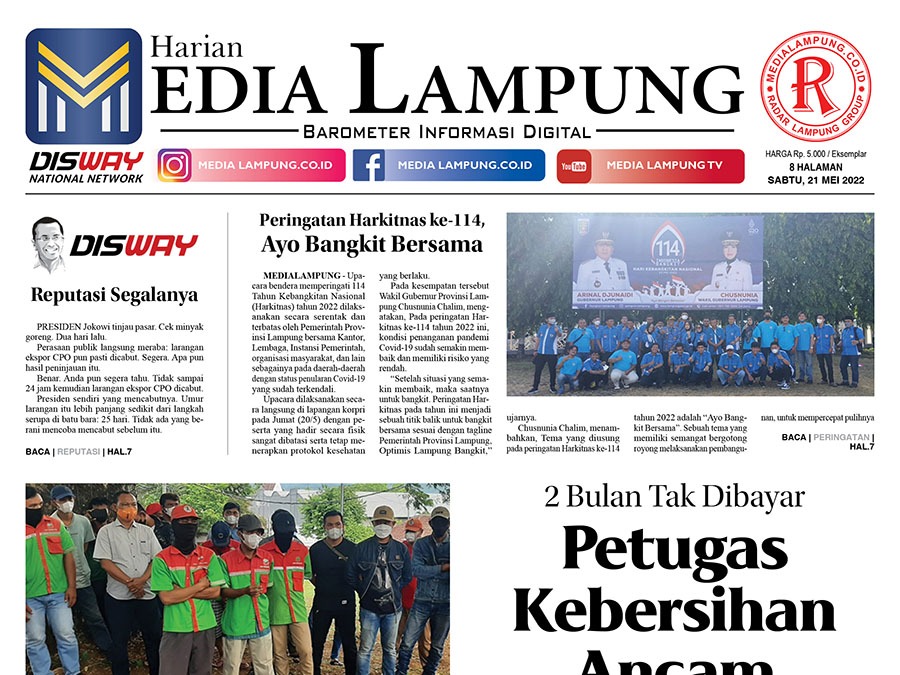 E-Paper Harian Media Lampung Edisi 21 Mei 2022