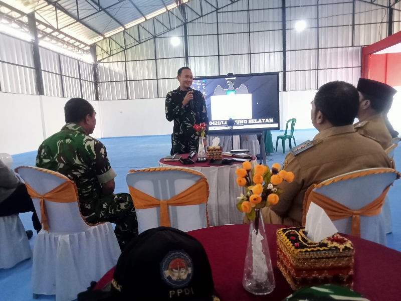 Dandim 0421/LS Ikuti Vidcom Percepatan KDKMP di Desa Budi Lestari 