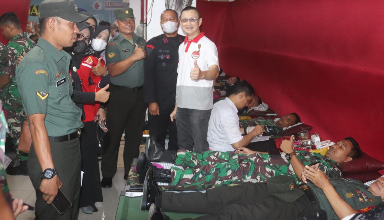 Bantu Penuhi Stok PMI Lampung, TNI-Polri dan Masyarakat Gelar Donor Darah