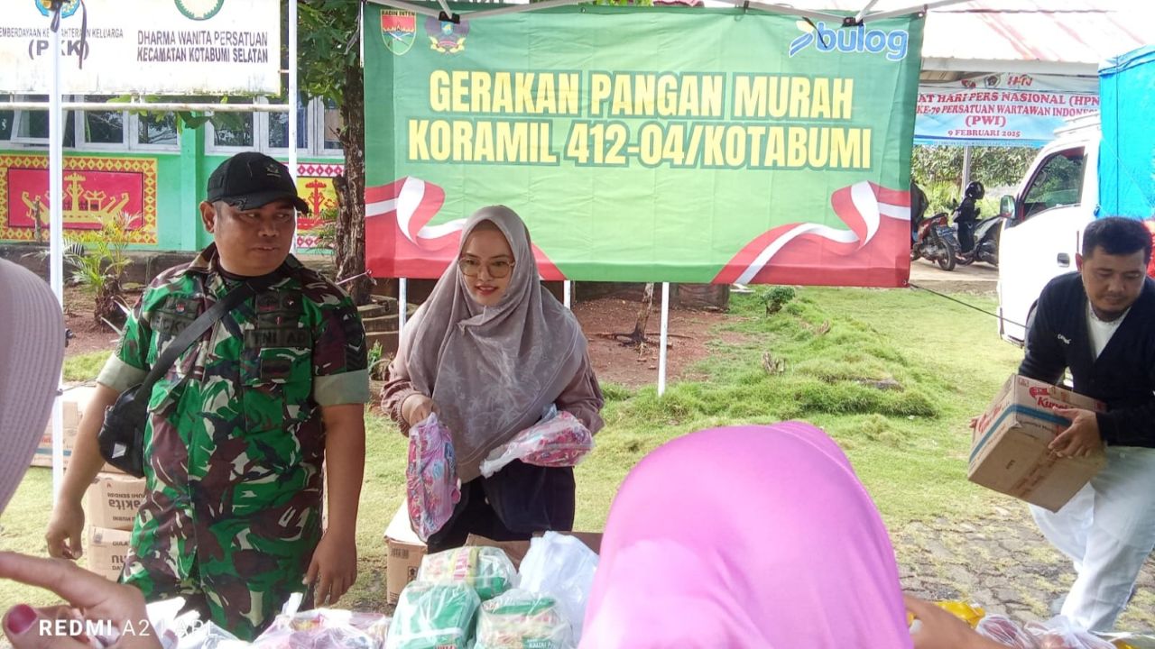 Gerakan Pangan Murah Koramil 412-04/Kotabumi Diserbu Warga