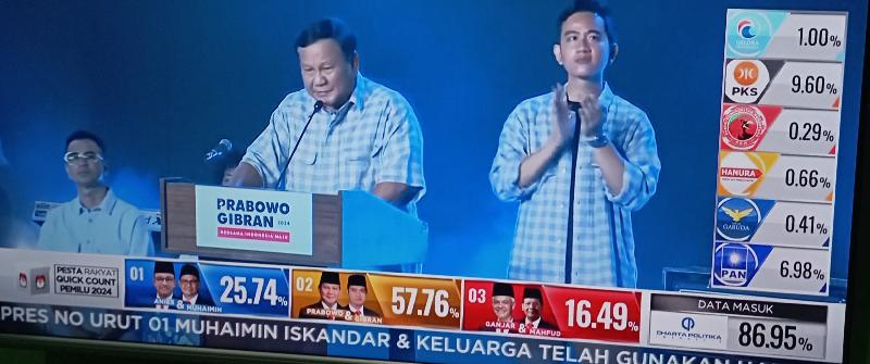 Pidato Kemenangan di Istora Senayan, Prabowo: Walaupun Kita Bersyukur Tapi Tidak Boleh Sombong 
