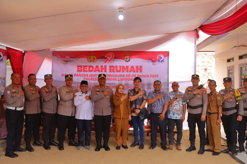Polresta Bandar Lampung Resmikan Rumah Bedah untuk Keluarga Korban Longsor