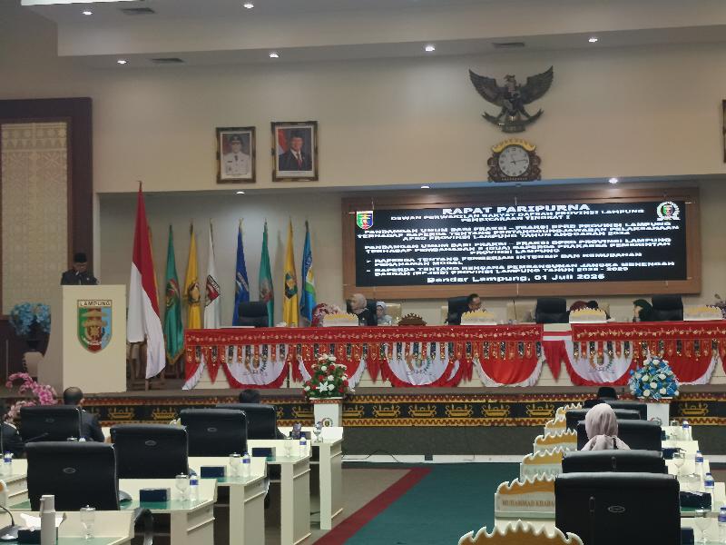 Dorong Investasi di Provinsi Lampung, Rapat Paripurna DPRD Lampung Bahas Raperda Prakarsa