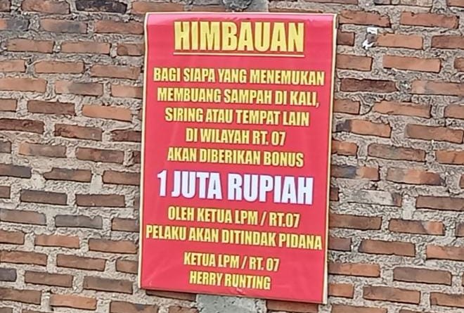 Laporkan Pembuang Sampah, Dapat Hadiah Rp1 Juta di Way Dadi Baru