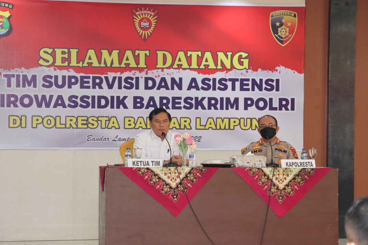 Polresta Bandar Lampung Terima Kunjungan Tim Supervisi Dumas Biro Wassidik Bareskrim Polri