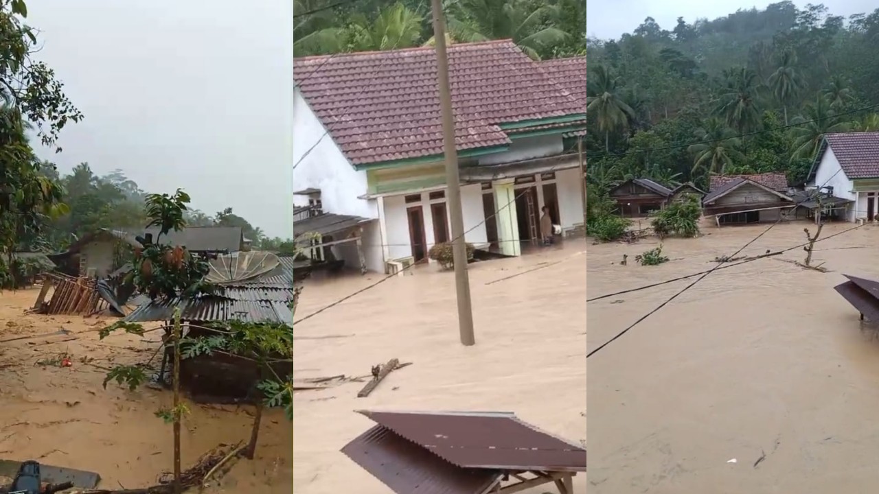 Banjir Bandang Terjang Gunung Sari Suoh, Puluhan Rumah Rusak dan Hanyut
