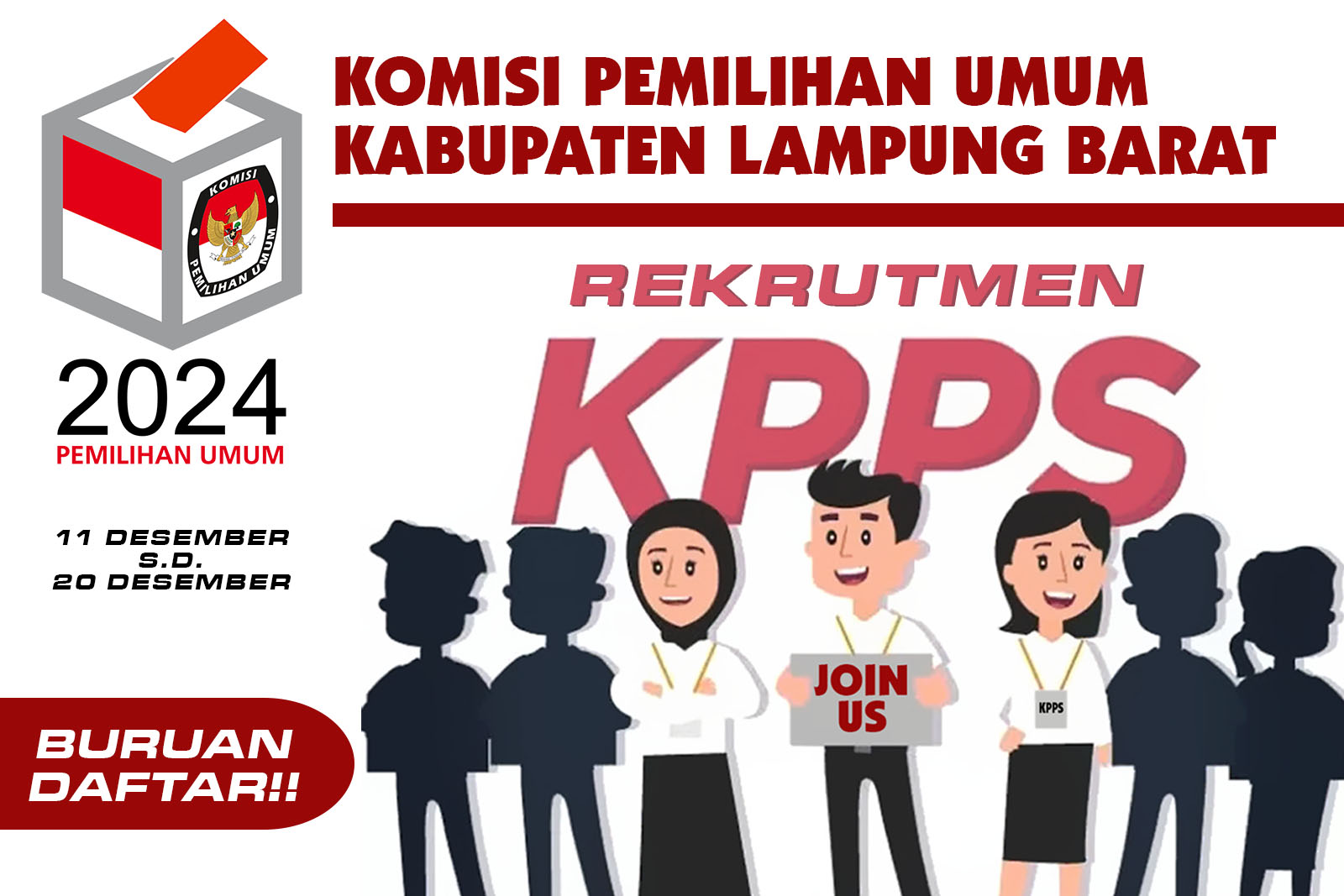 Rekrut 6.874 KPPS, KPU Lampung Barat Tetapkan Sejumlah Syarat Ini Bagi Pendaftar 