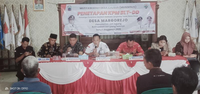 Melalui Musdesus Pemdes Margorejo Tetapkan 7 KPM Penerima BLT DD TA 2025 