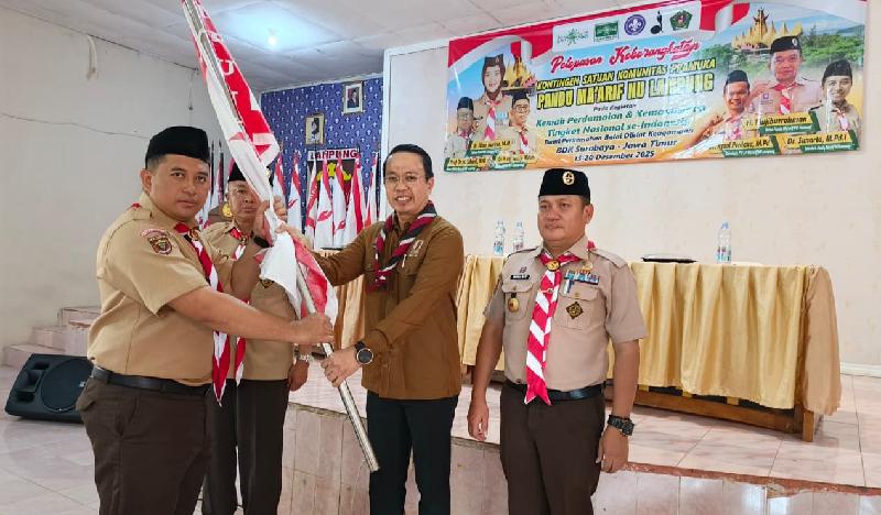 Kwarda Pramuka Lampung Lepas 58 Peserta Ikuti Kemah Perdamaian Sako Ma’arif NU