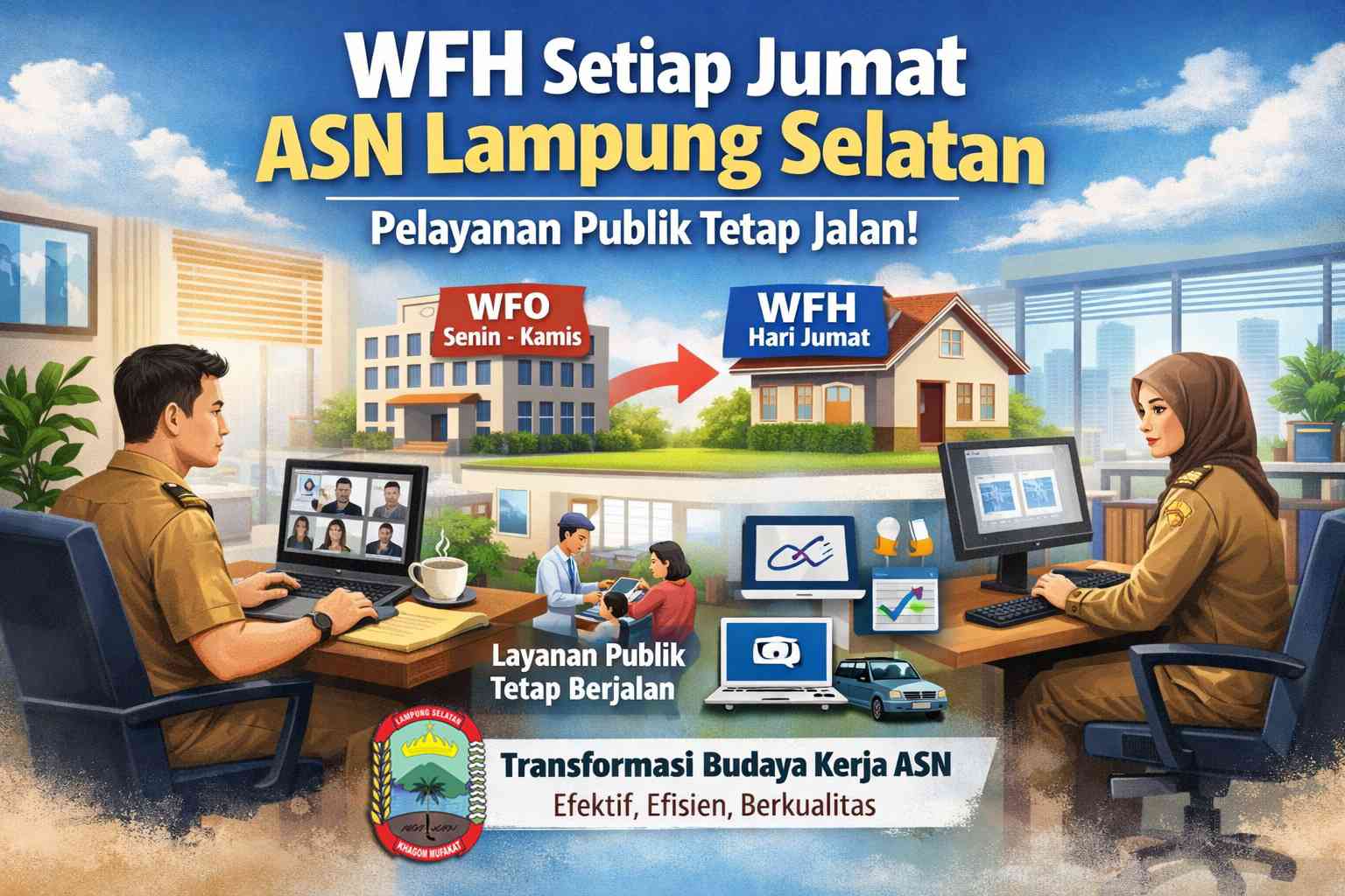 ASN Lampung Selatan Mulai WFH Tiap Jumat, Transformasi Kerja Menuju Era Digital