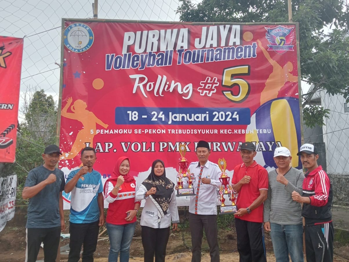 Camat Kebun Tebu Buka Purwa Jaya Volleyball Tournament Rolling #5 Tribudisyukur 