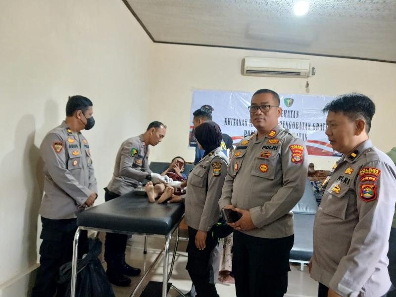 60 Anak Ikuti Bakti Kesehatan di Polsek Natar