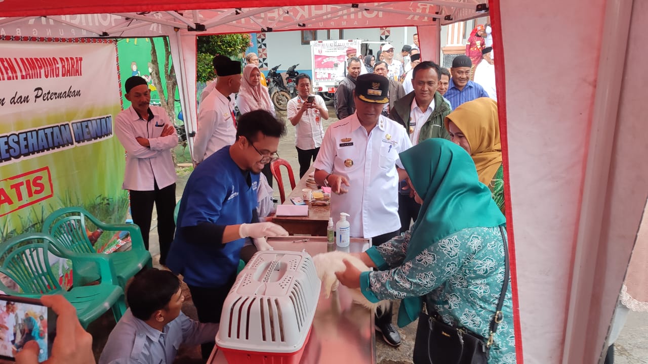 Cegah Rabies, Disbunnak Lampung Barat Vaksin Ratusan HPR 