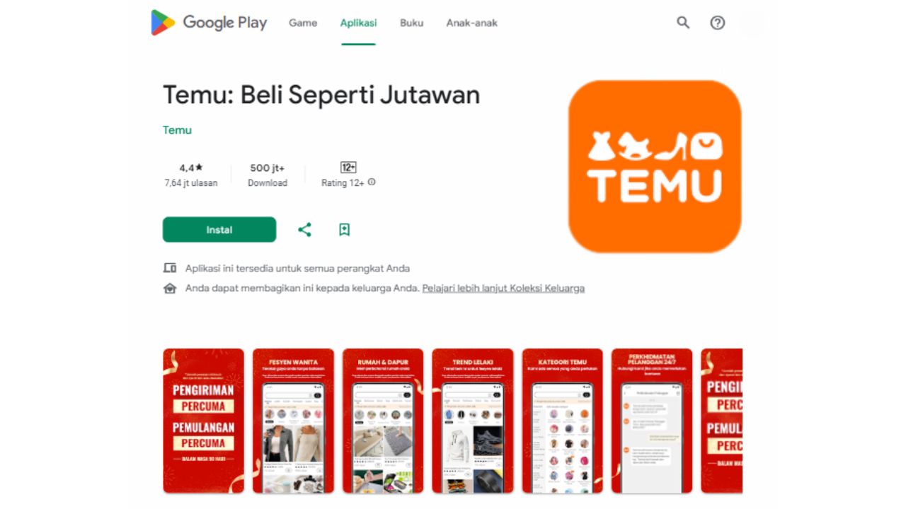 Katanya Diblokir? Aplikasi Temu Masih Bisa Diunduh di Playstore