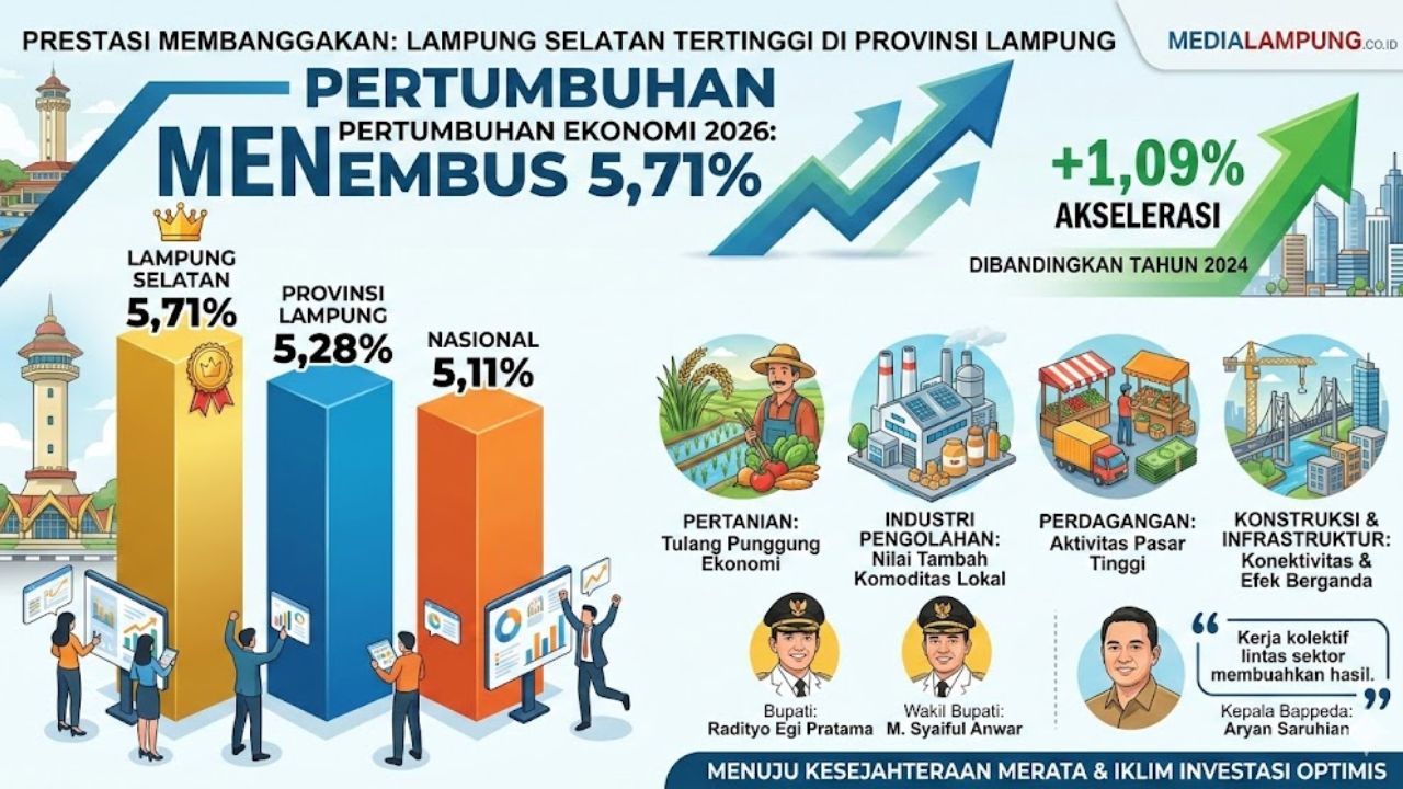 Ekonomi Lampung Selatan Meroket 5,71 Persen, Lampaui Provinsi dan Nasional