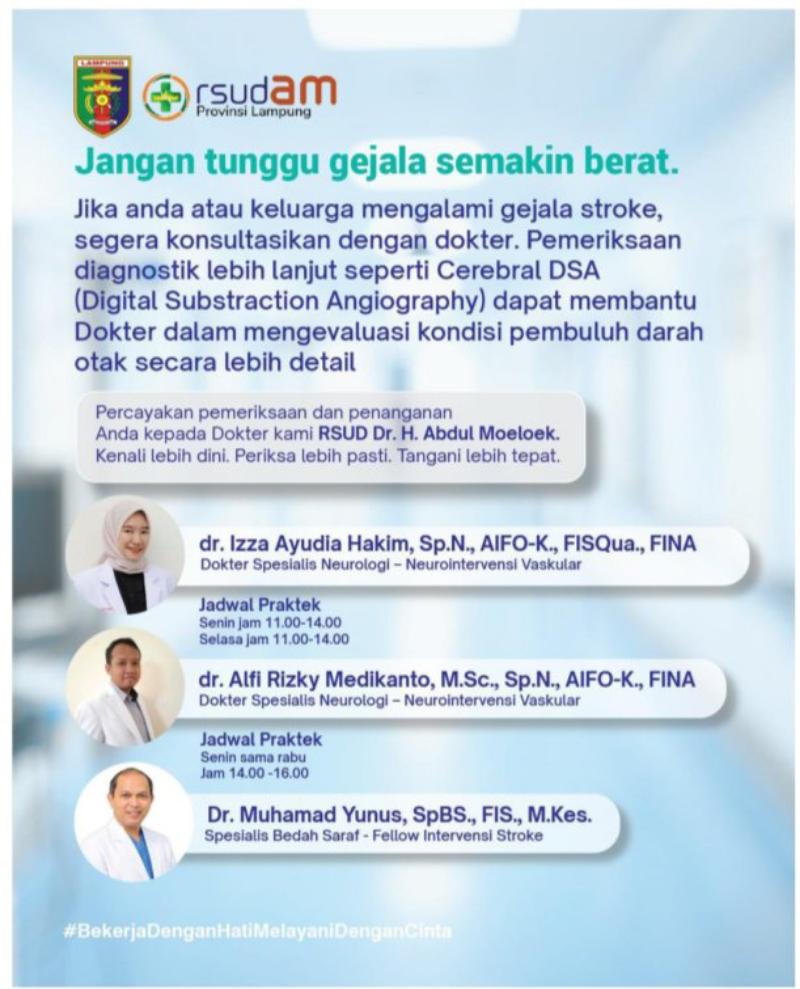 RSUD Abdul Moeloek Perkuat Layanan Stroke dengan Teknologi DSA