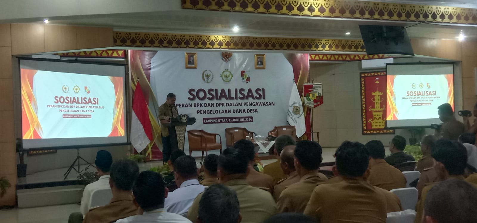 168 Kepala Desa di Lampung Utara Hadiri Sosialisasi Peran BPK dan DPR dalam Pengawasan Dana Desa