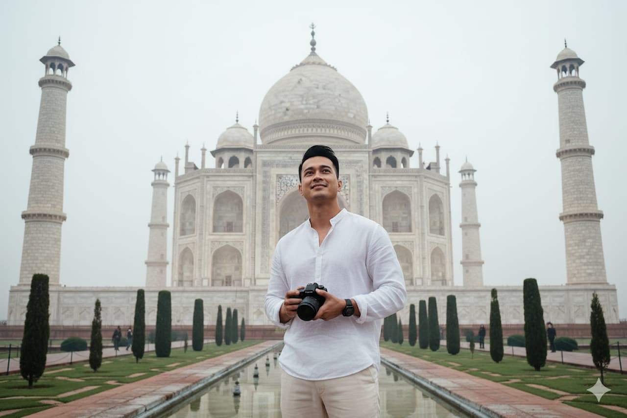 5 Prompt Edit Foto Gemini AI Selfie di Depan Landmark Dunia