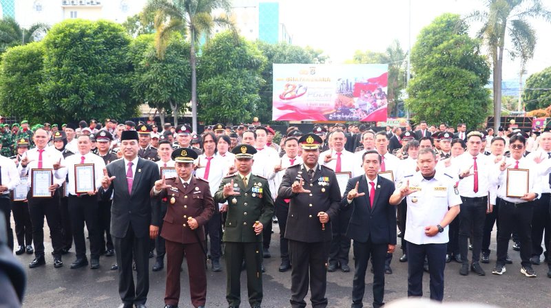 HUT Bhayangkara ke-80 di Bandar Lampung Tegaskan Soliditas TNI-Polri dan Forkopimda
