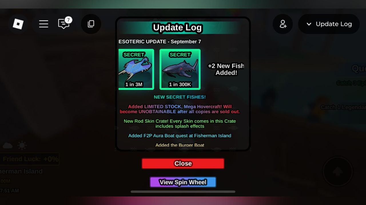 Update ‘Fish It’ Roblox: Secret Fish Super Langka, Perahu Edisi Terbatas, hingga Sistem Friend Luck