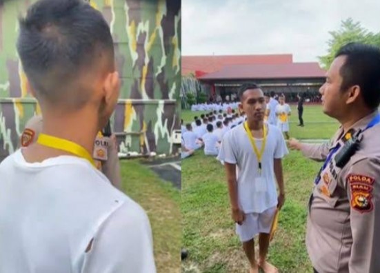 Viral Pemuda Tes Seleksi Polri Pakai Kaos Sobek 