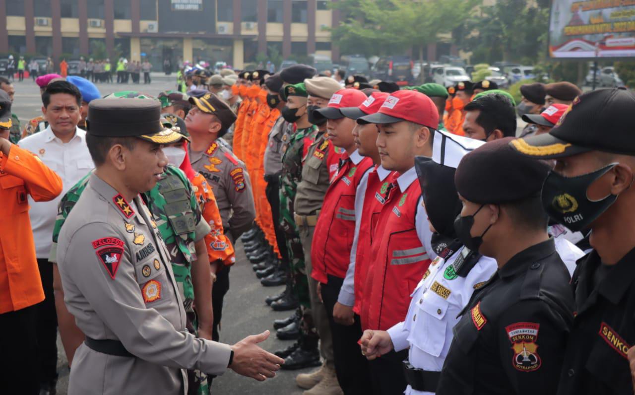 Kapolda Lampung Pimpin Apel Gelar Pasukan Pengamanan Ops Lilin Krakatau 2022