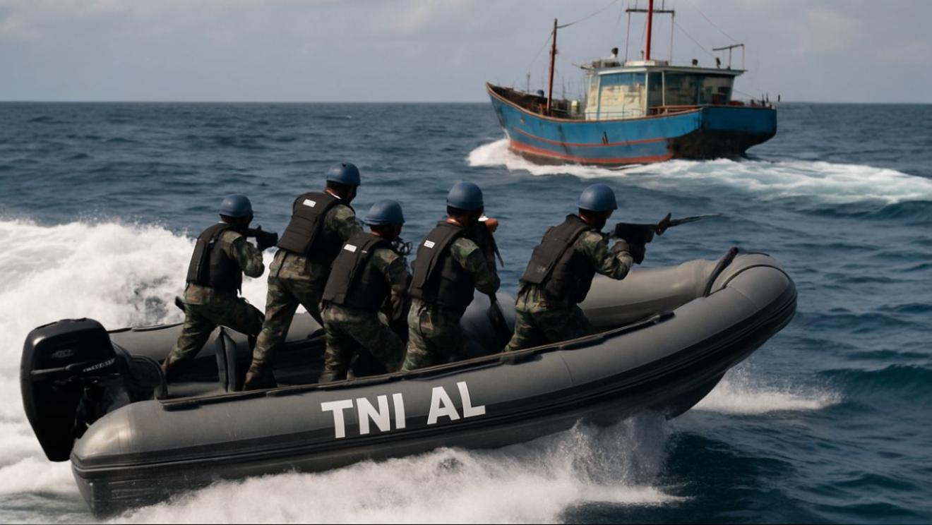 TNI AL Gagalkan Penyelundupan 45 Ton Lebih Pasir Timah di Perairan Pangkalpinang