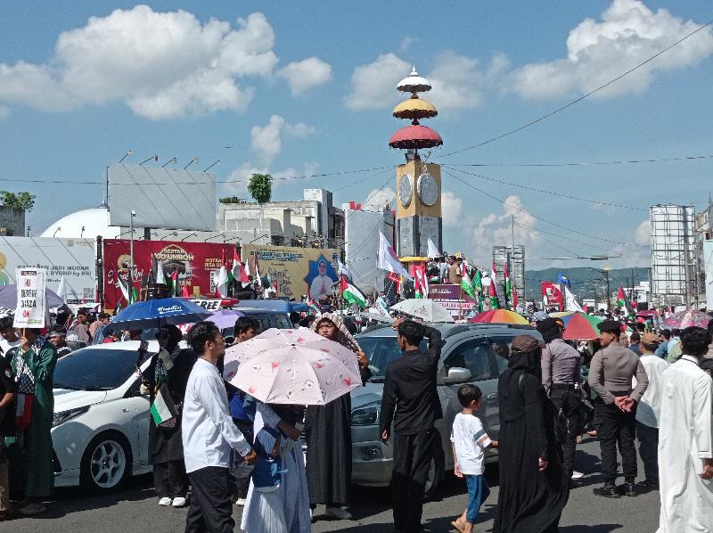 Andika Mahesa Ikut Hadiri Aksi Solidaritas untuk Palestina di Tugu Adipura Bandar Lampung