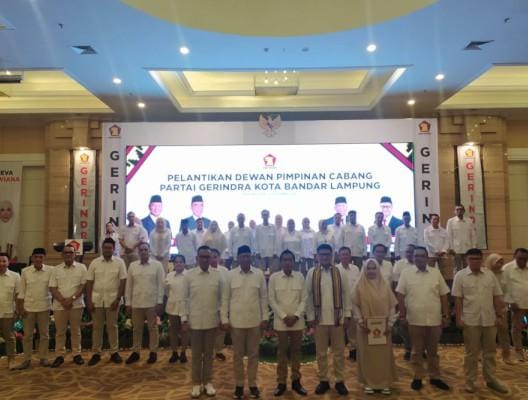 Asroni Paslah Resmi Dilantik Jadi Ketua DPC Gerindra Kota Bandar Lampung 