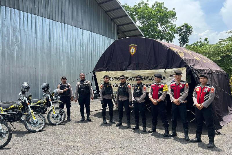 Pastikan Gudang Logistik KPU Aman, Polresta Bandar Lampung Siagakan Personel 24 Jam