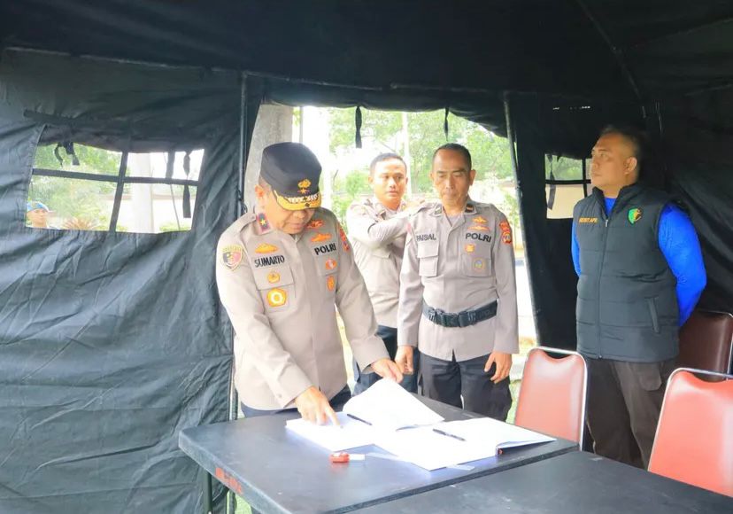 Wakapolda Lampung Tinjau Kesiapan Posko Satgas Tanggap Bencana di Mapolda Lampung