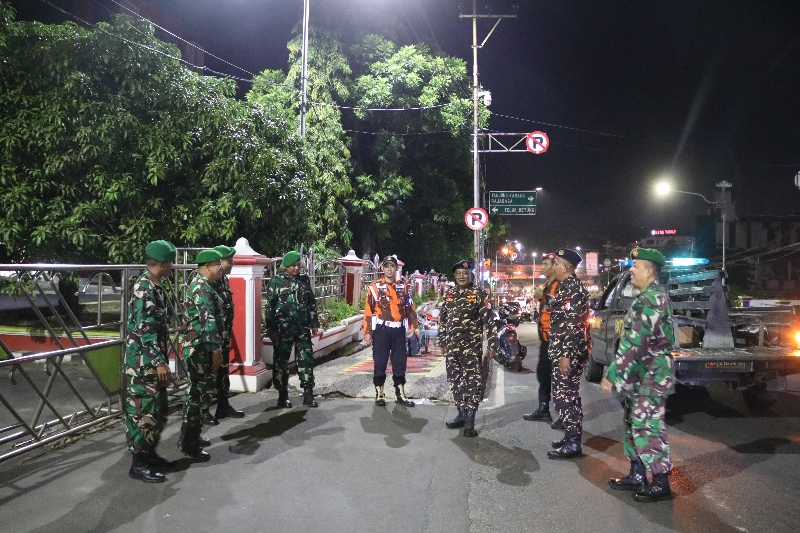 Patroli Terpadu TNI dan Ormas Jaga Stabilitas Keamanan Kota Bandar Lampung