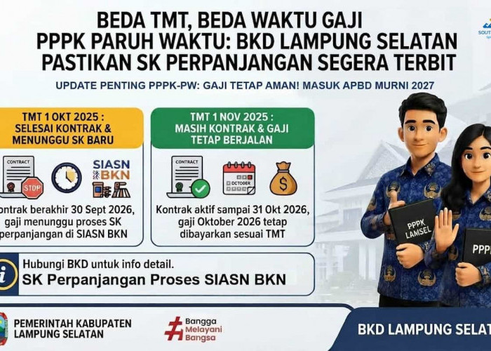 Beda TMT, Beda Waktu Gaji PPPK Paruh Waktu Lampung Selatan