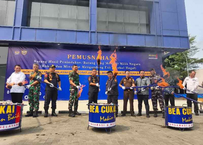 Bea Cukai Musnahkan Rokok dan Miras Ilegal Senilai Rp 68,8 Miliar di Lampung