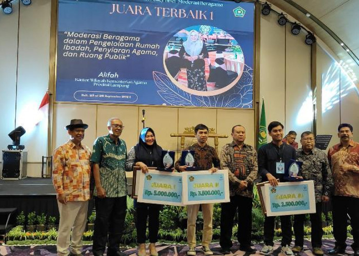 Utusan Kemenag Lampung Raih Juara 1 Kompetisi Penyusunan Policy Brief Moderasi Beragama Tingkat Nasional