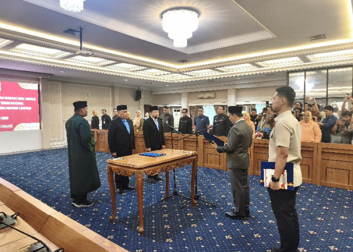Pejabat Eselon II Lampung Dilantik, Lukman Pura dan Gadriyanto Abung Dapat Pesan Khusus