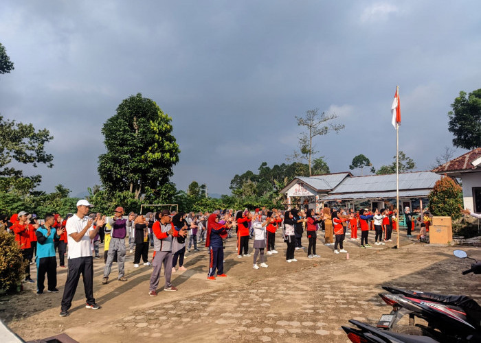 Event Senam Bersama Kecamatan Kebun Tebu di Pekon Cipta Mulya Berlangsung Seru 