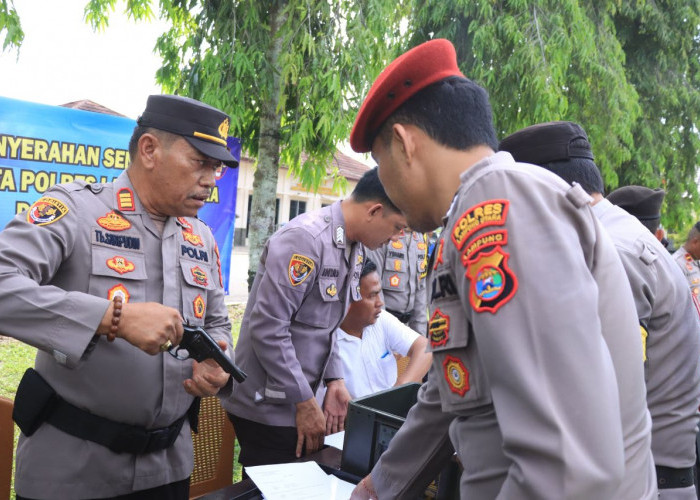 Jelang Pengamanan TPS Pilkada, Polres Lampung Utara Gudangkan 29 Senpi