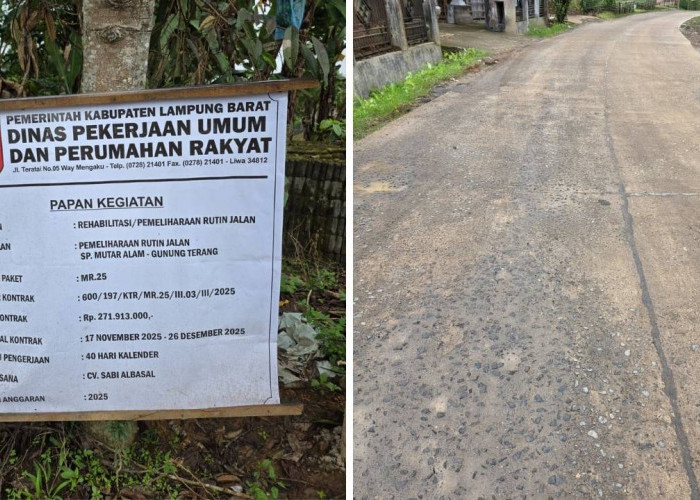 Baru Sebulan Sudah Mengelupas, Proyek Rigid Beton Air Hitam Diduga Asal Jadi