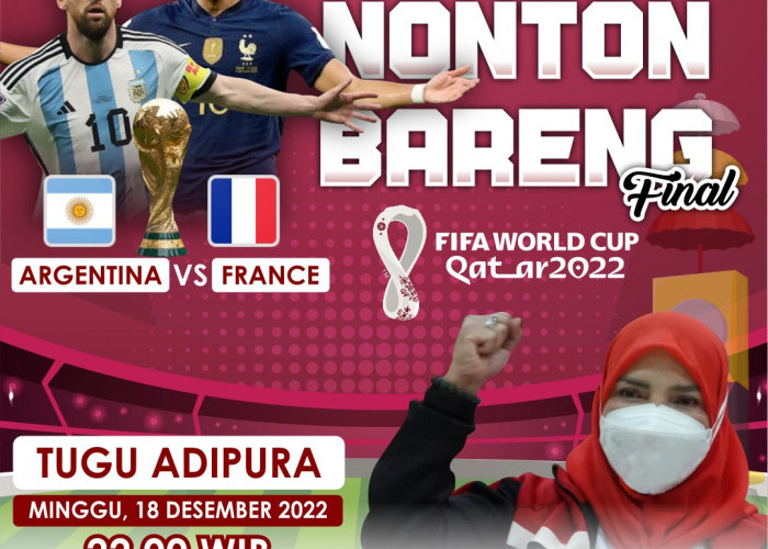 Pemkot Bandar Lampung Gelar Nobar Gratis Final Piala Dunia di Tugu Adipura