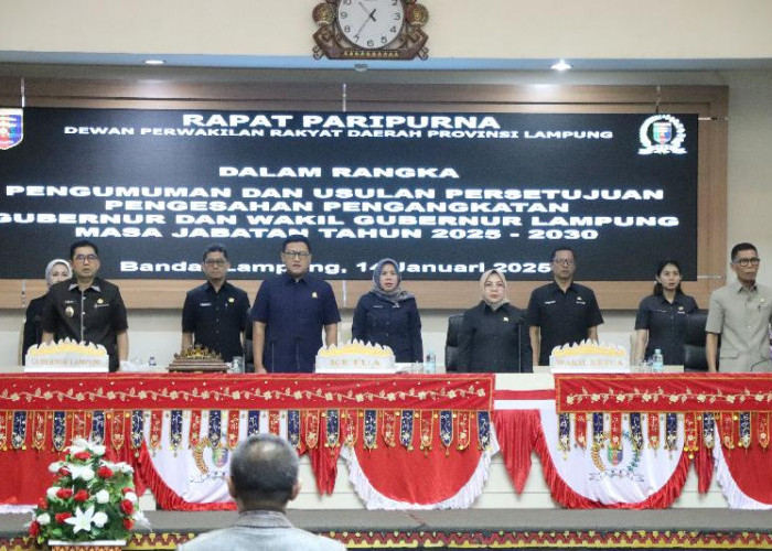 DPRD Lampung Setujui Pengesahan Pengangkatan Gubernur dan Wagub Terpilih Periode 2025-2030