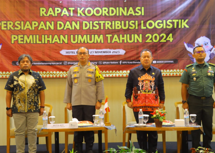 Kapolresta Bandar Lampung Hadiri Pembahasan Persiapan dan Distribusi Logistik Pemilu 2024