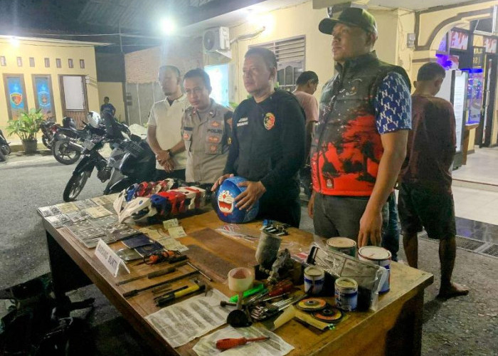 Helm Doraemon Ungkap Sindikat Pemalsuan Motor Curian di Lampung